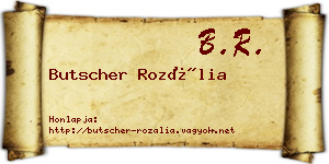 Butscher Rozália névjegykártya